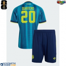Otroški Nogometni dresi Kolumbija Juan Fernando Quintero #20 Gostujoči SP 2026 Kratek Rokav (+ Kratke hlače)